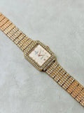 Women's Crystal Watch Golden Slim Dial Daily Wear