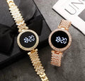 Digital Watch Gold Crystal Chain Strap for Women