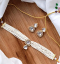 Gold Plated Kundan Pearl Choker Set for Women