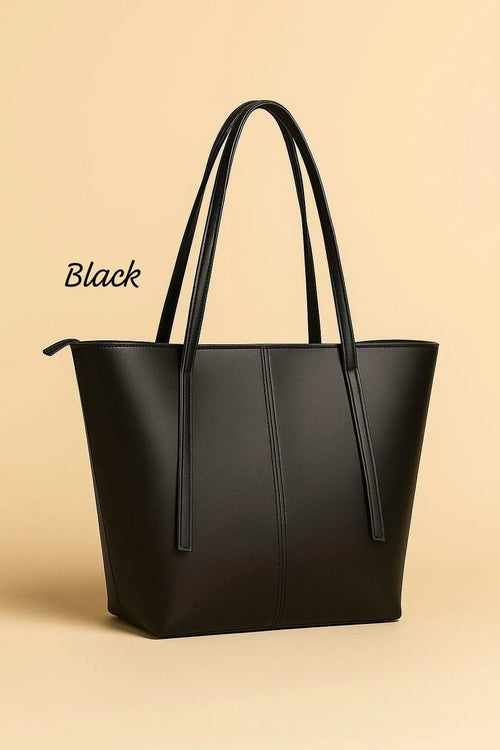 Black Leather Shoulder Bag for Women, Spacious & Durable