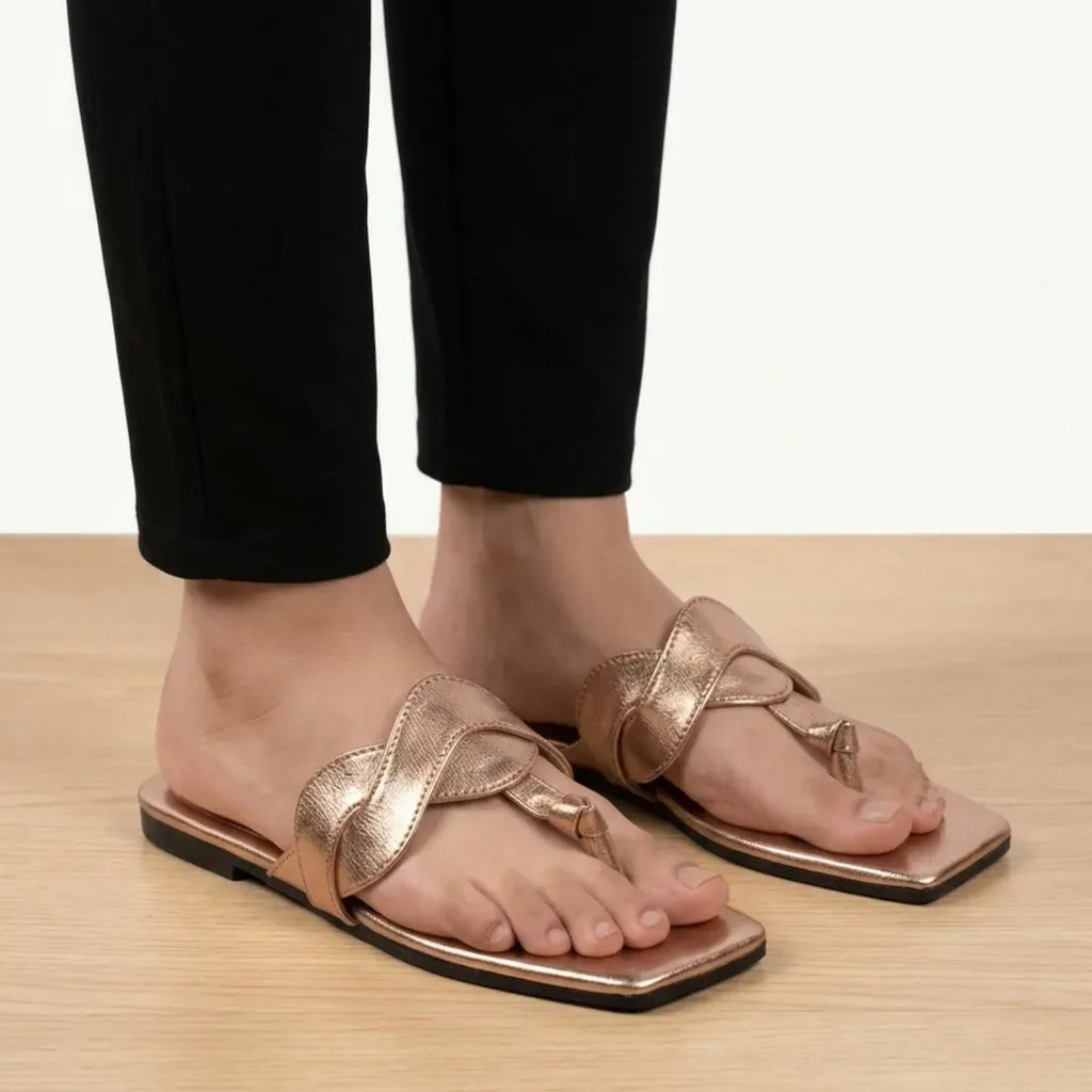 Peach Cross Toe Sandals for Women