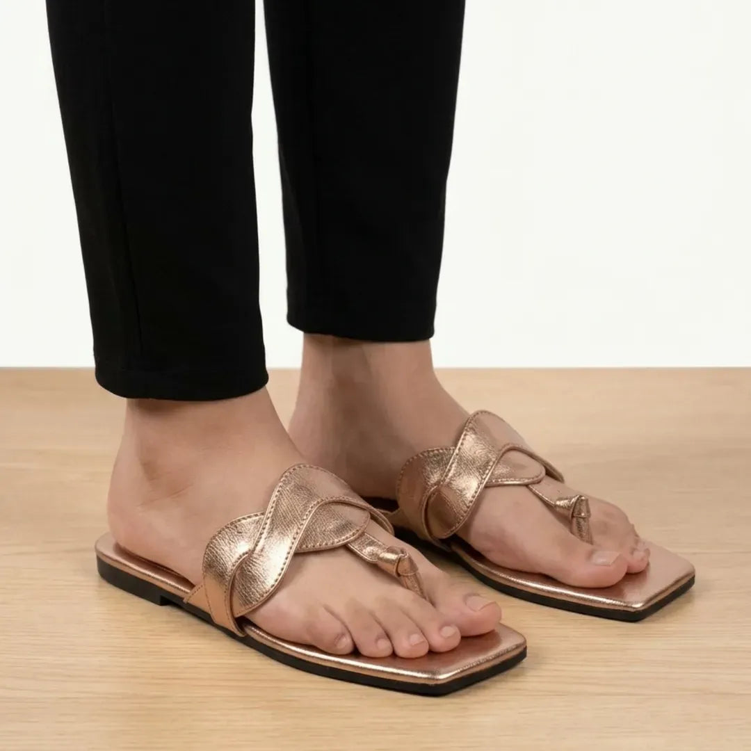 Peach Cross Toe Sandals for Women