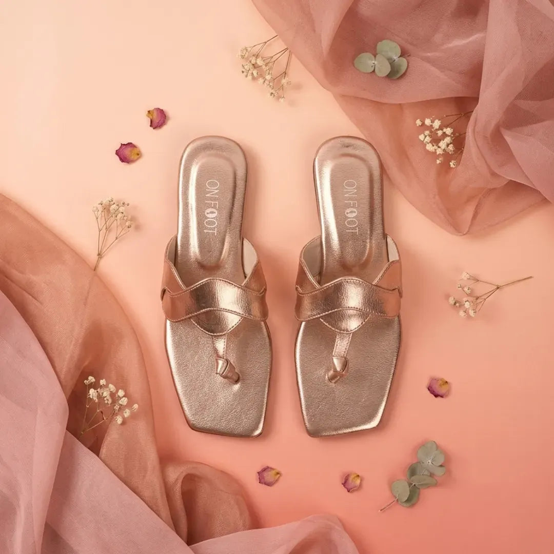 Peach Cross Toe Sandals for Women