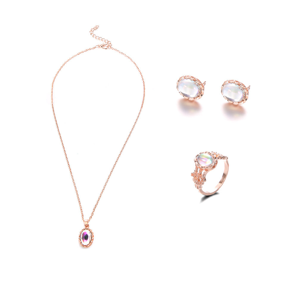Rose Gold Gemstone Jewelry Set for Women