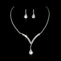 Diamond Water Drop Necklace & Earrings Set for Pakistani Women